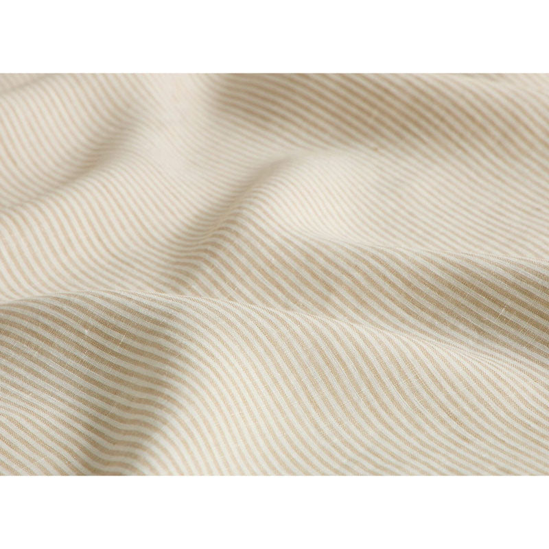 Pure Washed Linen Flat Sheet, Natural Stripe