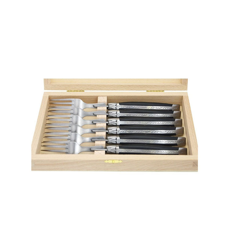 Laguiole Forks Ebony Wood, Prestige Collection - Zouf.biz