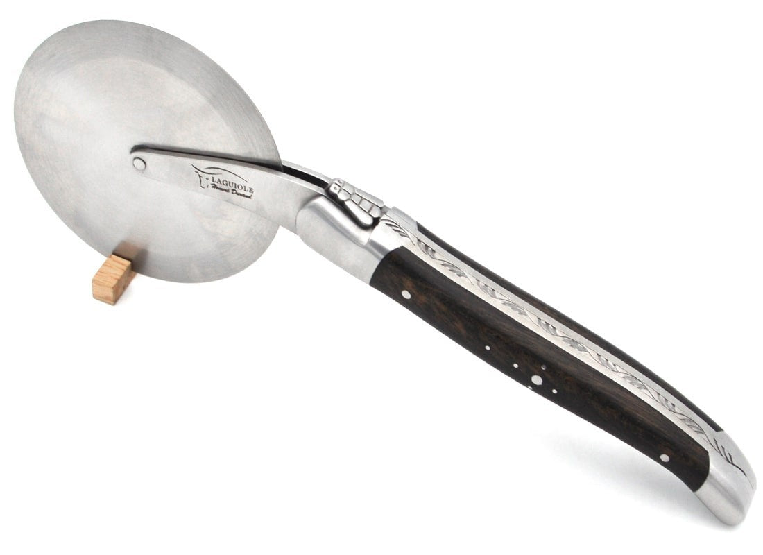 Laguiole Pizza Wheel Ebony Wood Handle, Prestige Collection