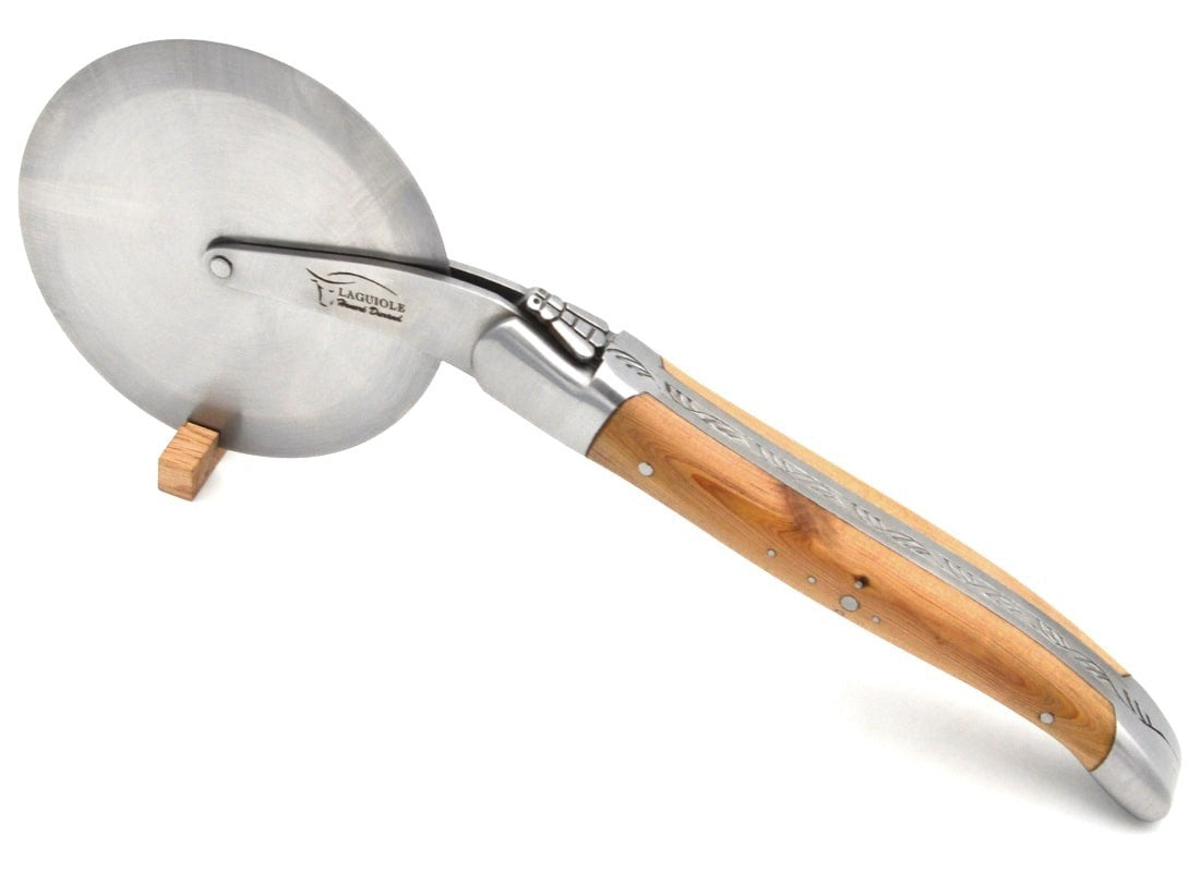 Laguiole Pizza Wheel Juniper Wood Handle, Prestige Collection