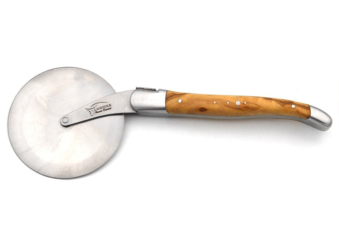 Laguiole Pizza Wheel Olive Wood Handle, Prestige Collection