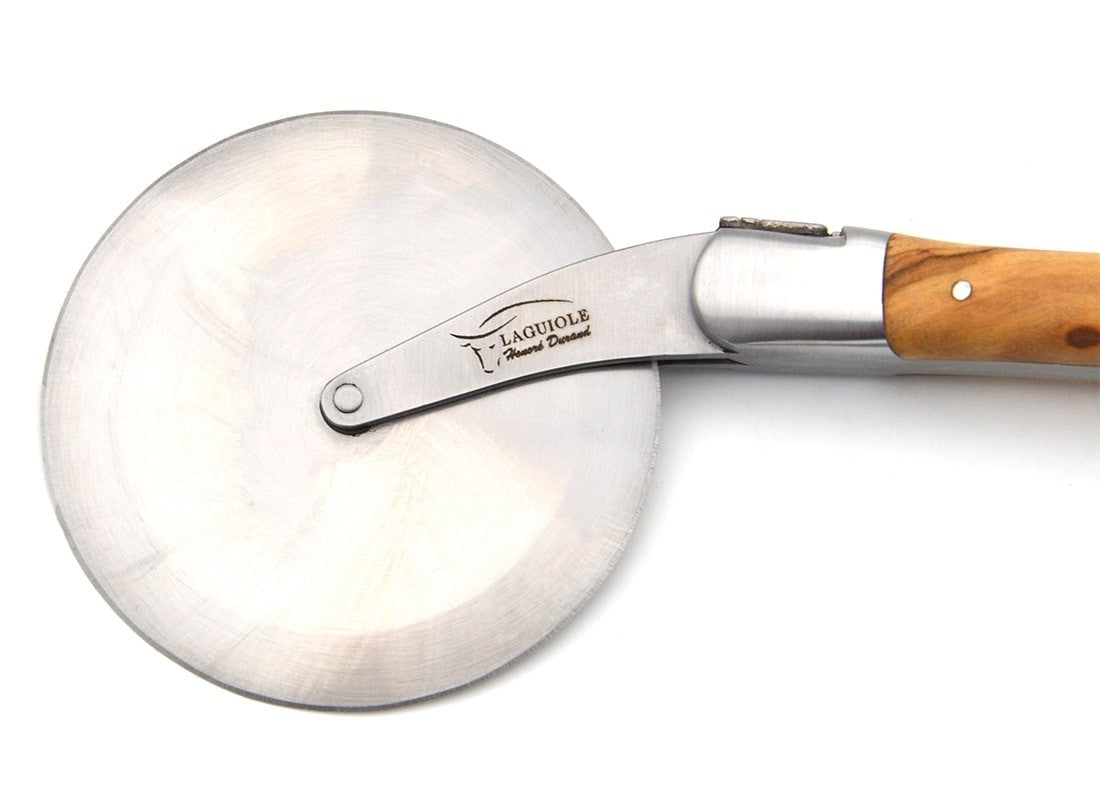 Laguiole Pizza Wheel Olive Wood Handle, Prestige Collection