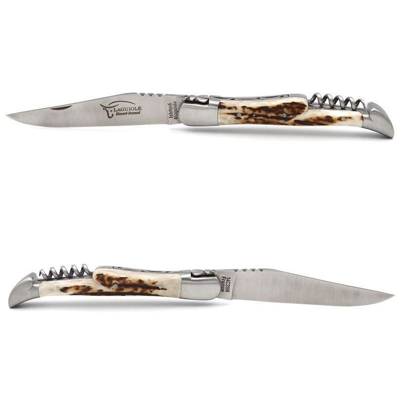 Laguiole Deer Antler 2 Piece Pocket Knife - 12cm, Prestige Collection - Zouf.biz