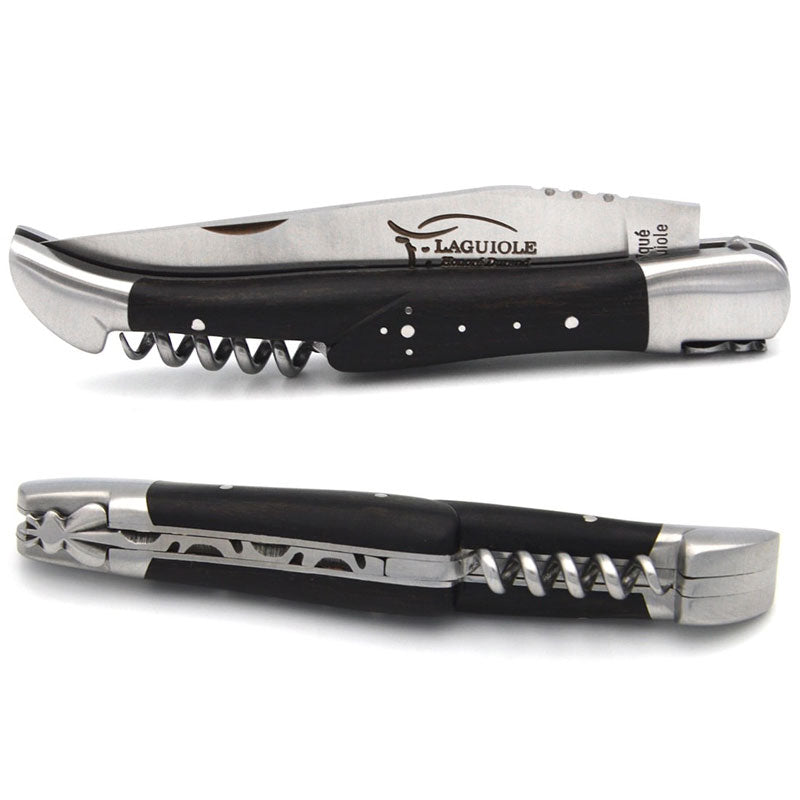 Laguiole Ebony Wood 2 Piece Pocket Knife - 12cm, Prestige Collection - Zouf.biz
