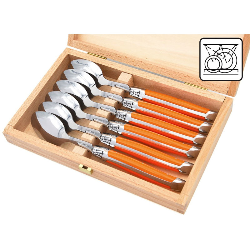 Laguiole Table Spoons, Orange Corian