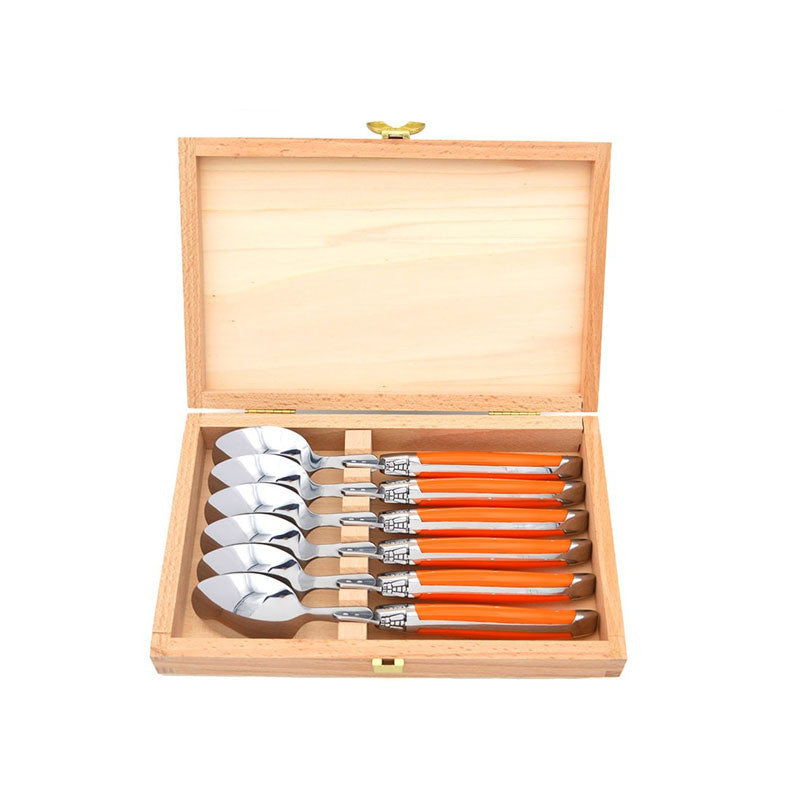 Laguiole Table Spoons, Orange Corian