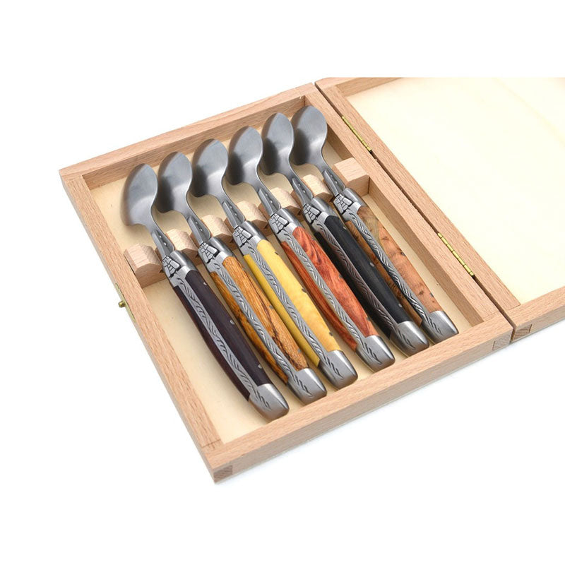 Laguiole Teaspoons Mix Wood, Prestige Collection