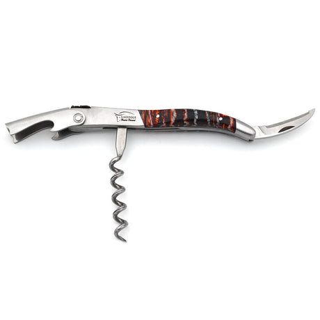 Laguiole Red Fossilized Mammoth Molar Sommelier Corkscrew, Bee & Spring Chiseled, Prestige Collection - Zouf.biz