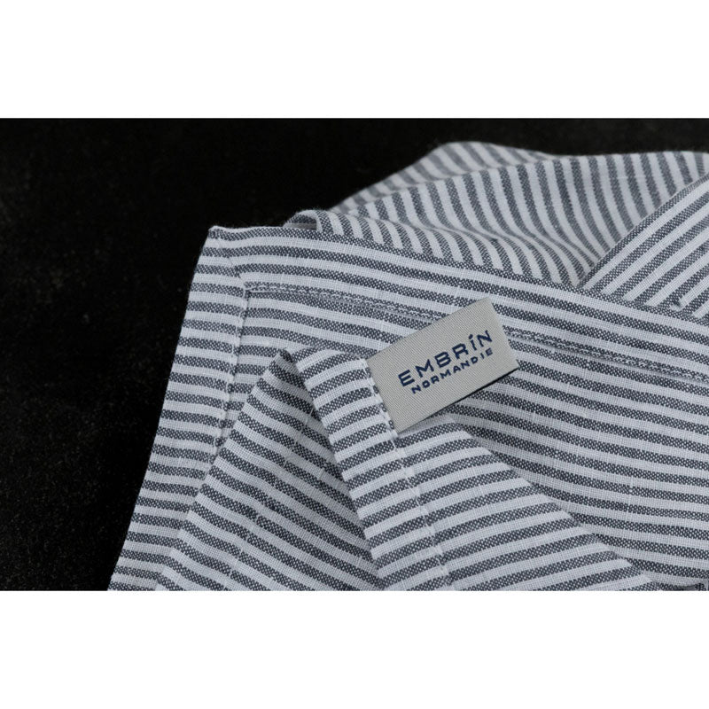 Pure Washed Linen Napkins, Set of 4, Flint Grey Stripe