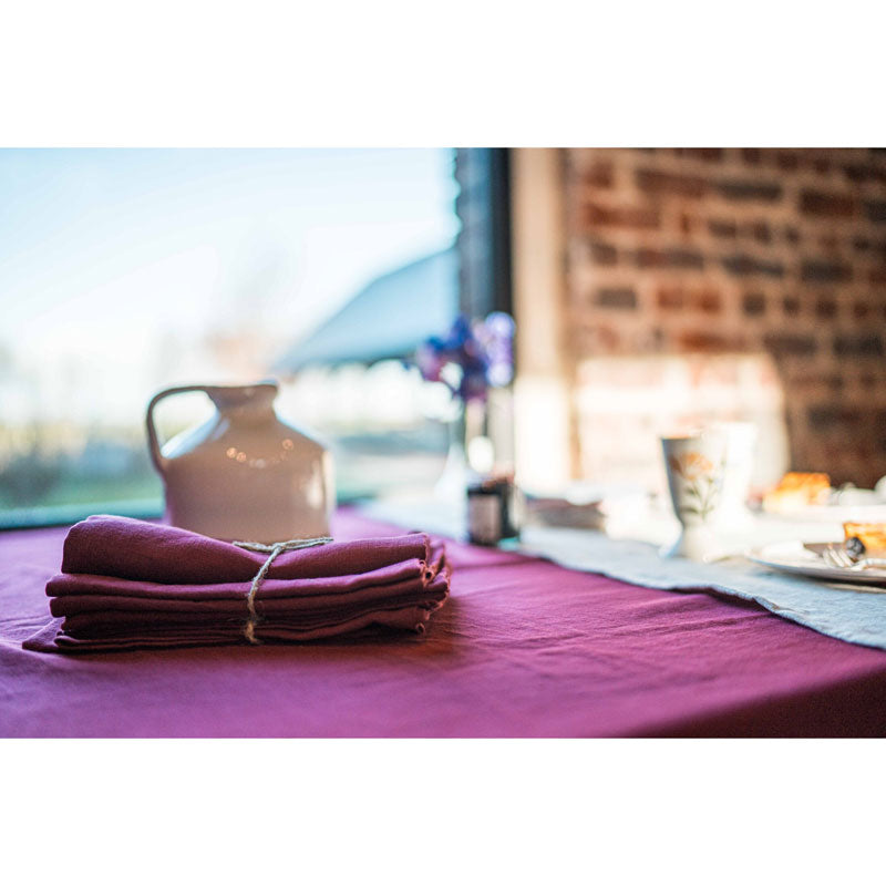 Pure Washed Linen Napkins, Set of 4, Heather Rose