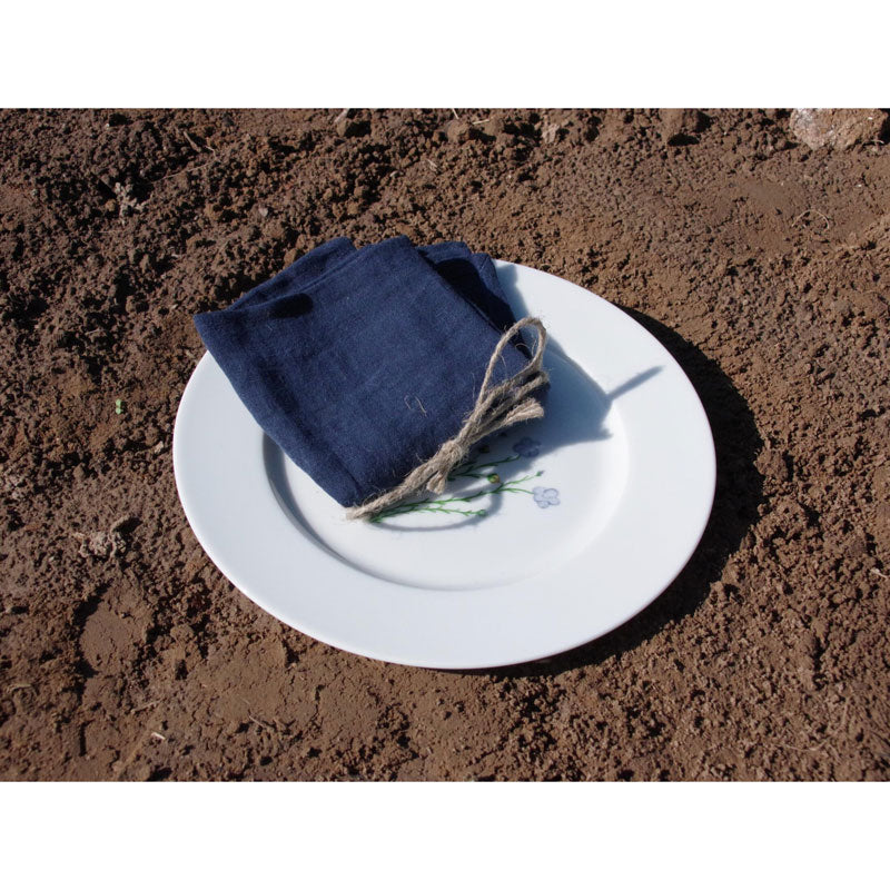 Pure Washed Linen Napkins, Set of 4, Midnight Blue