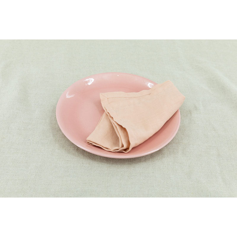 Pure Washed Linen Napkins, Set of 4, Peach