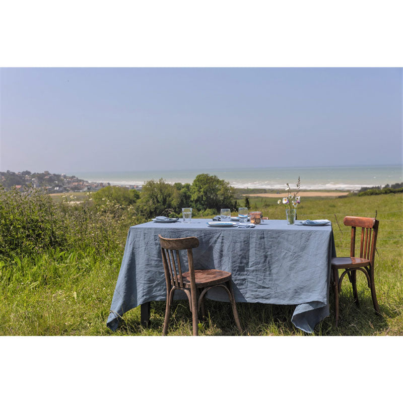 Pure Washed Linen Napkins, Set of 4, Slate Blue