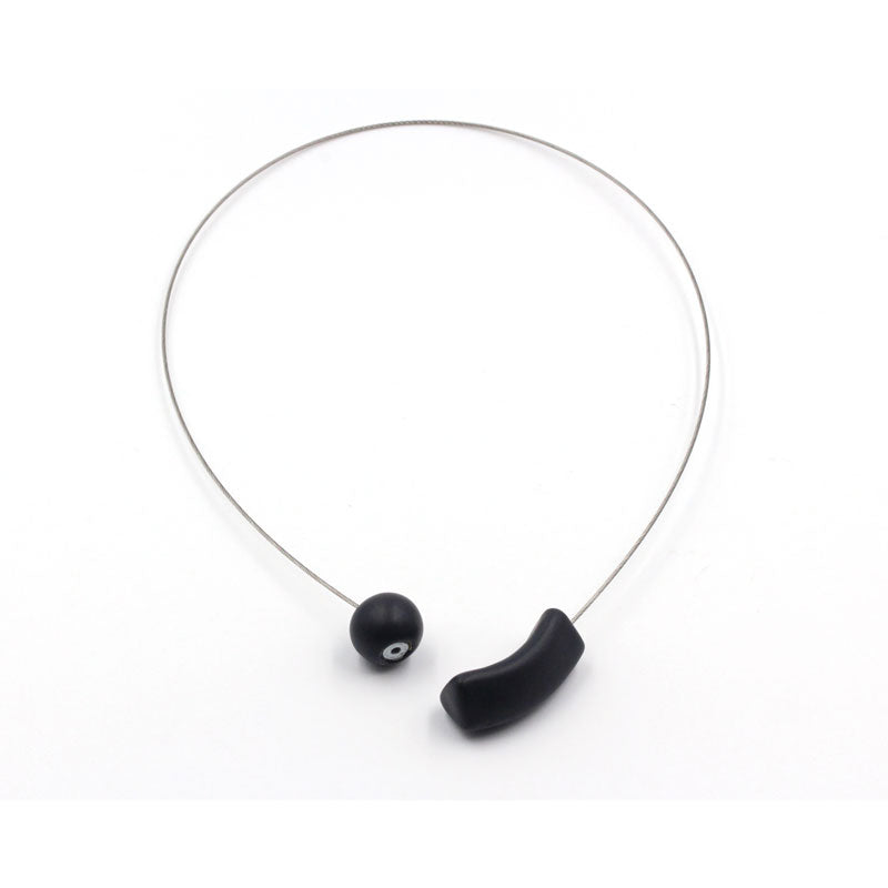 Atome Steel Cable Necklace, Black