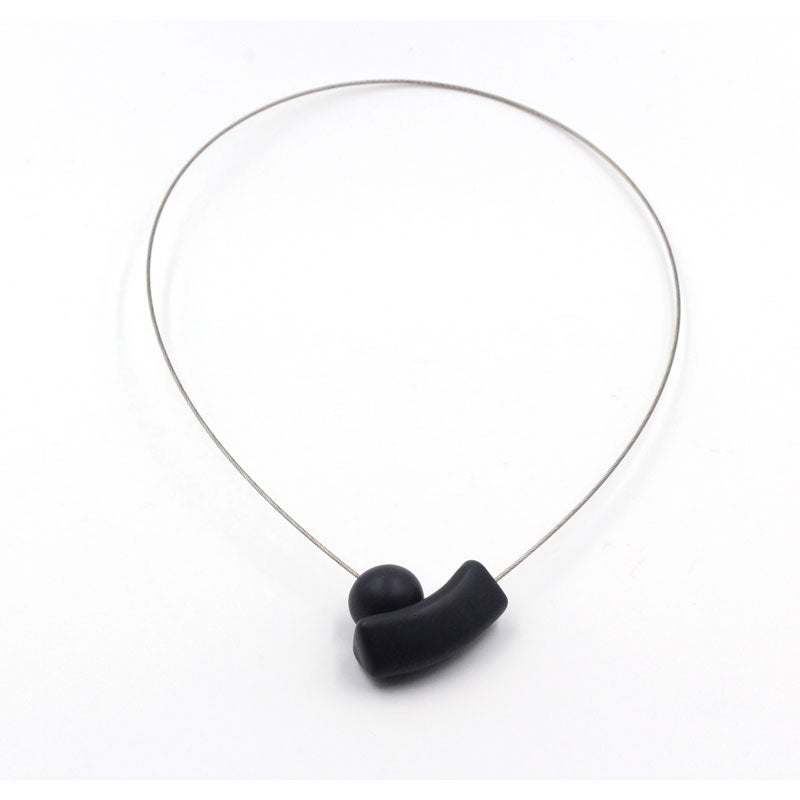 Atome Steel Cable Necklace, Black