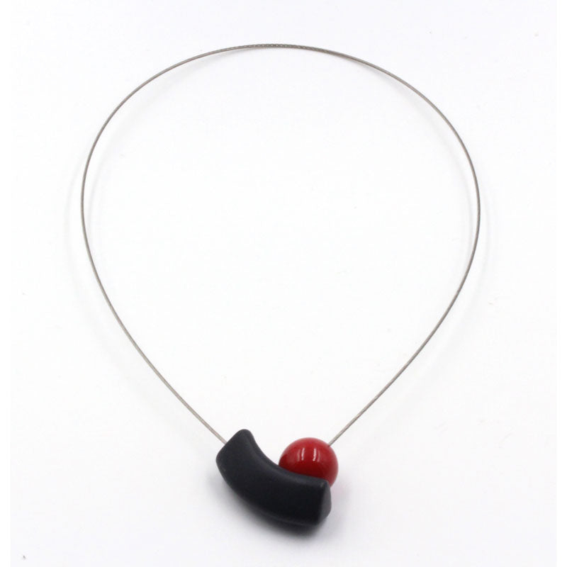 Atome Steel Cable Necklace, Cherry