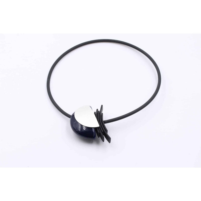 Big Bang PVC Necklace, Midnight Blue