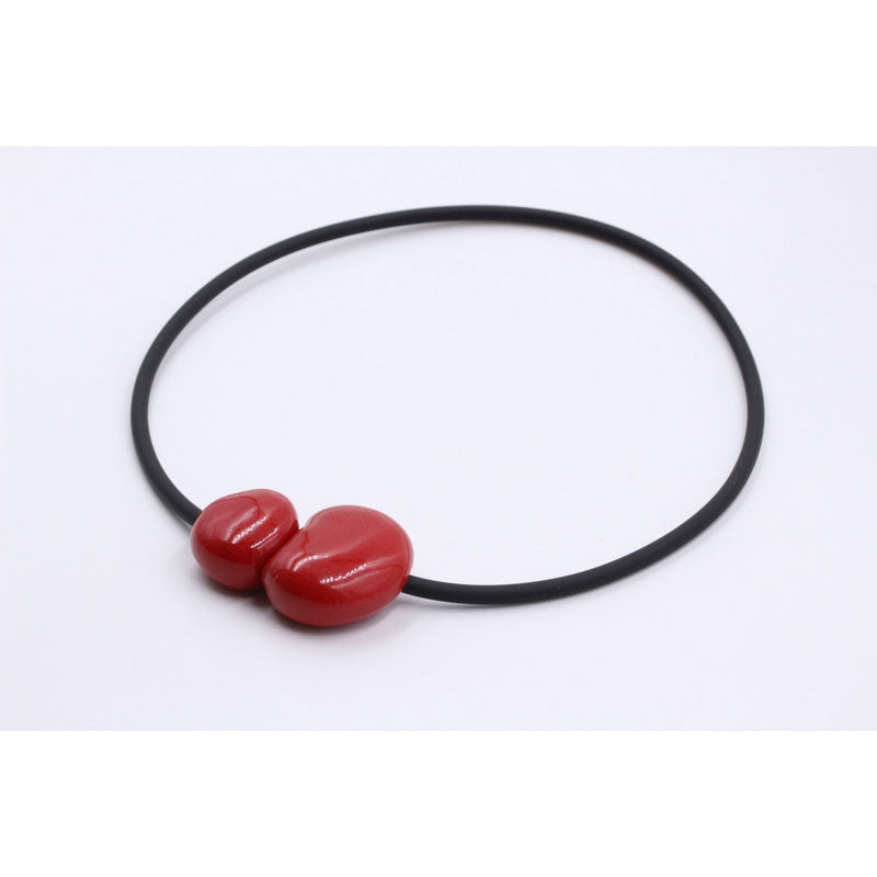 Big Galet PVC Necklace, Cherry - Zouf.biz