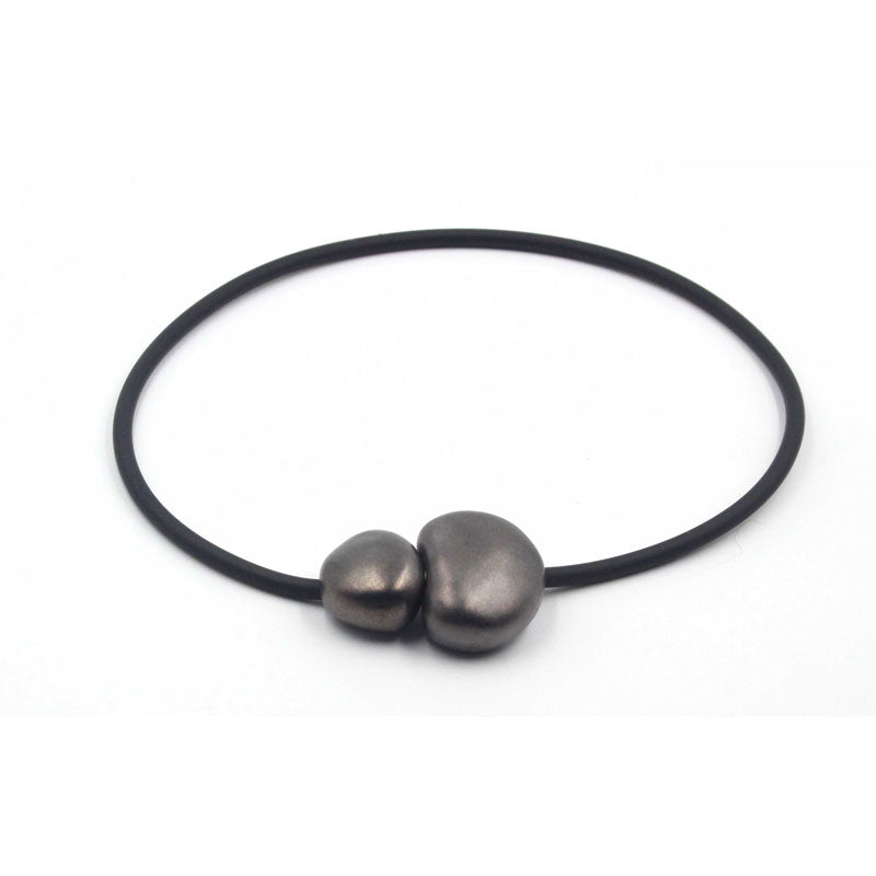 Big Galet PVC Necklace, Cast Iron - Zouf.biz