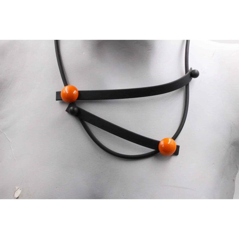 Cerisier PVC Necklace, Orange