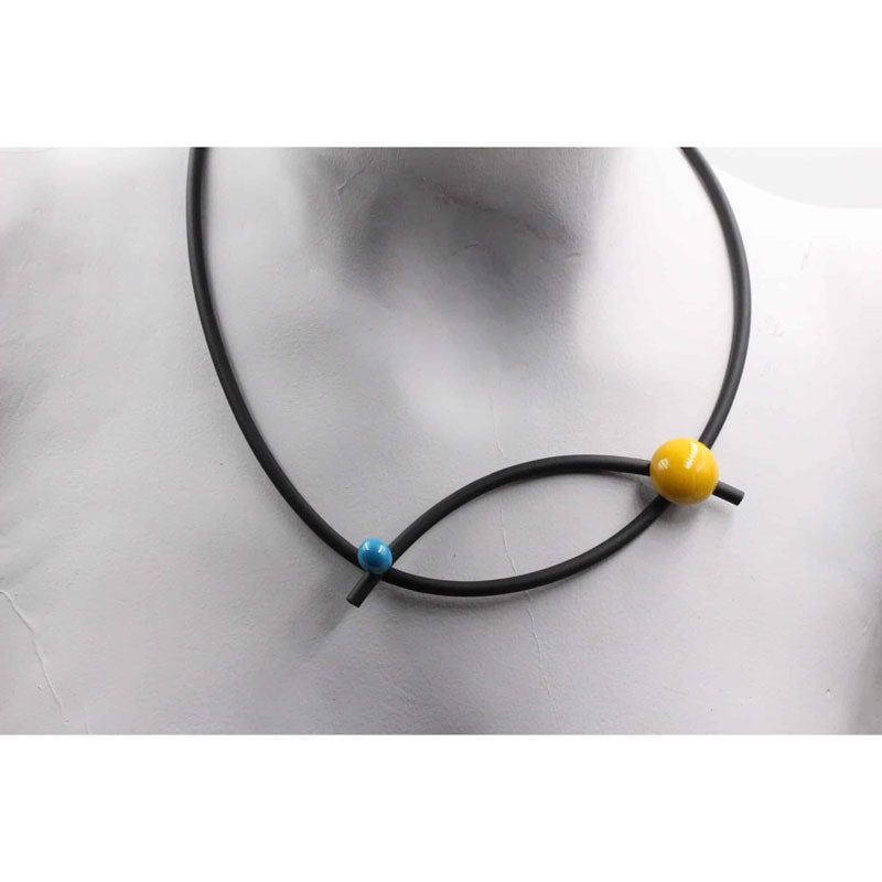 Cerisier PVC Necklace, Sun & Turquoise
