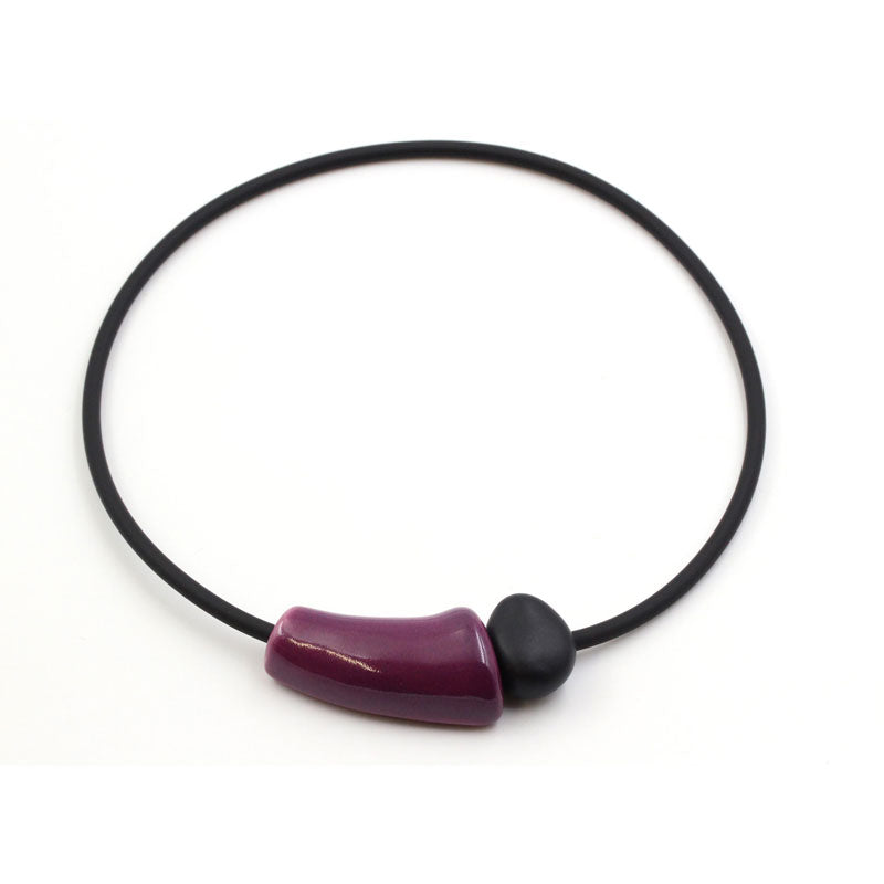 Comete PVC Necklace, Plum - Zouf.biz