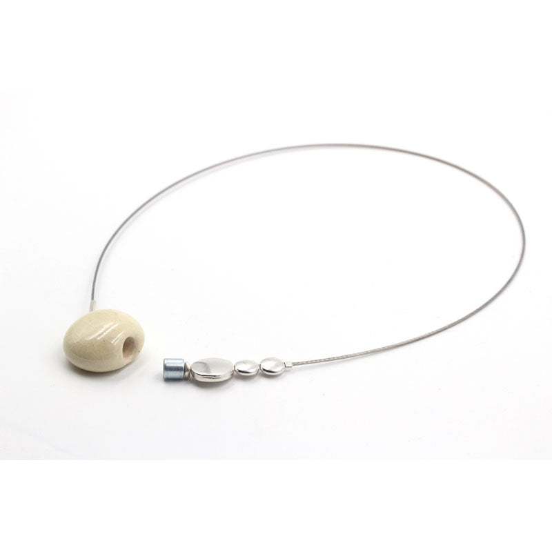 Echo Ceramic Necklace, Ivory - Zouf.biz