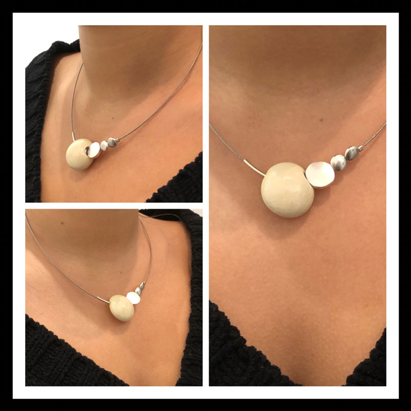 Echo Ceramic Necklace, Ivory - Zouf.biz