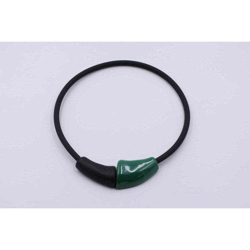 Masai Ceramic PVC Necklace, Green