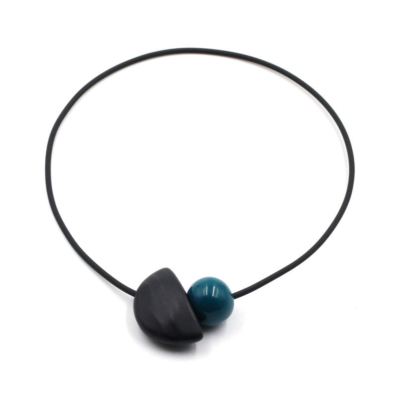 Nais Ceramic PVC Necklace, Midnight Blue