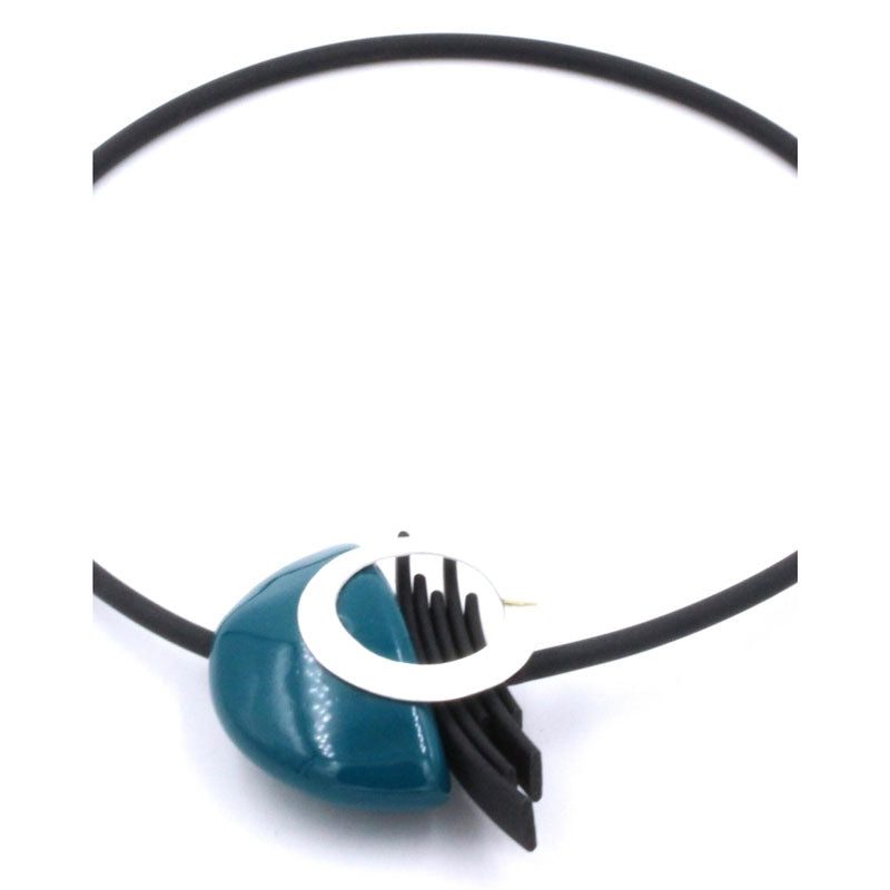 Saturne PVC Necklace, Duck Egg Blue
