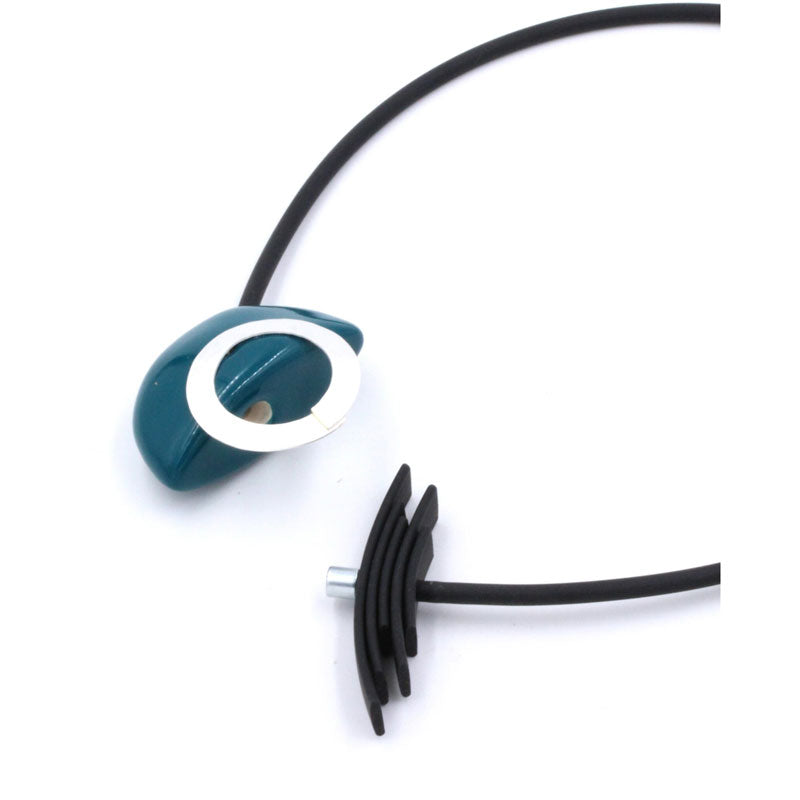 Saturne PVC Necklace, Duck Egg Blue