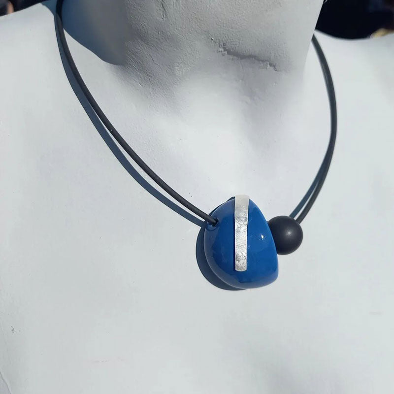 Slash PVC Necklace, Azure - Zouf.biz