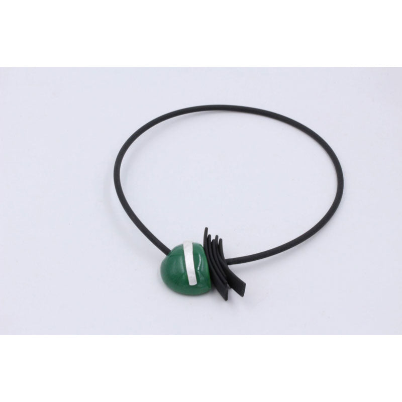 Slash PVC Necklace, Green