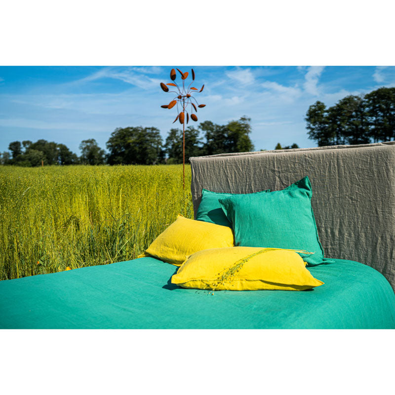 Pure Washed Linen Pillow Case, Amber Yellow