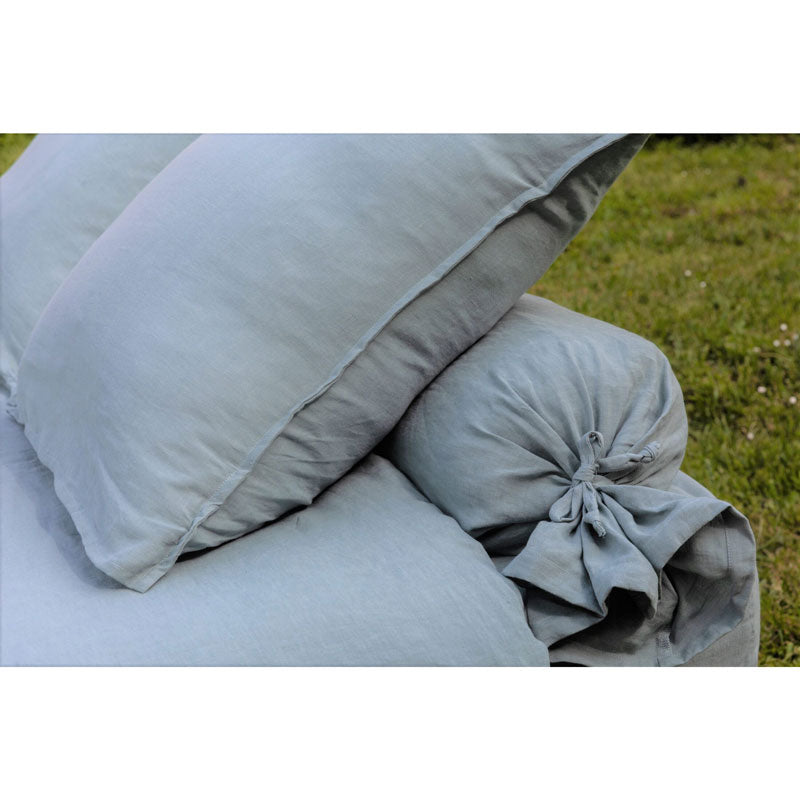 Pure Washed Linen Pillow Case, Celadon Green