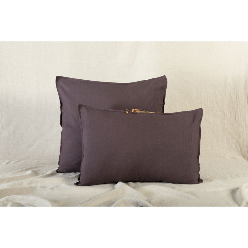 Pure Washed Linen Pillow Case, Chestnut