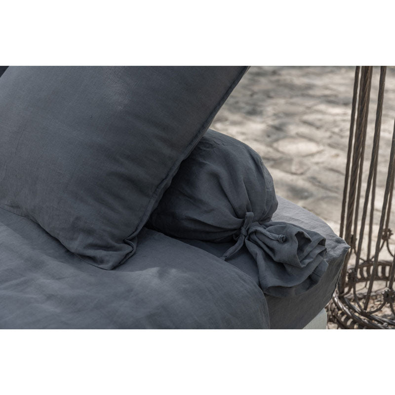 Pure Washed Linen Pillow Case, Flint Grey