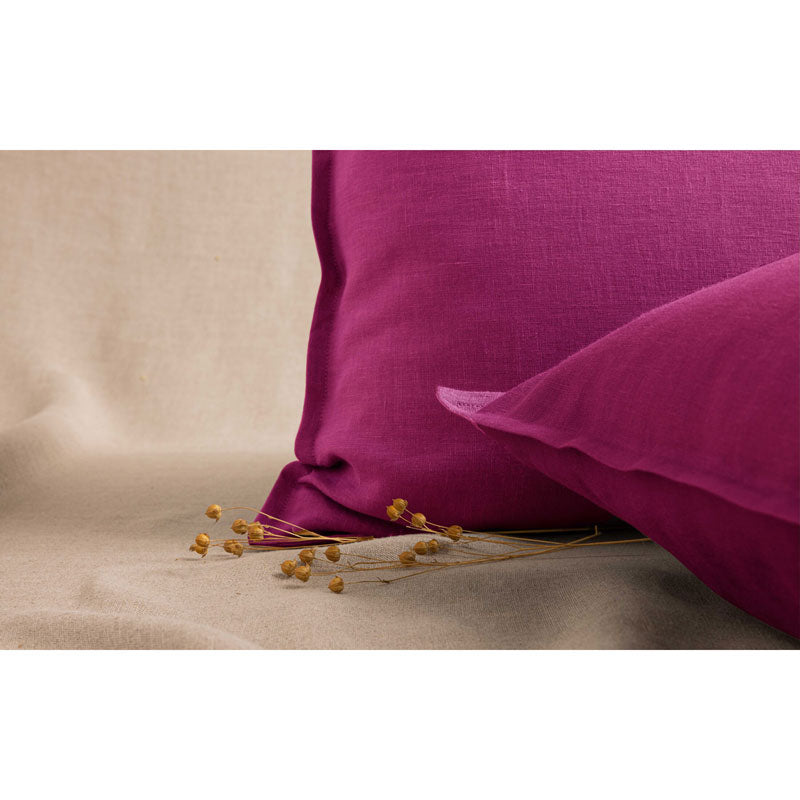 Pure Washed Linen Pillow Case, Heather Rose