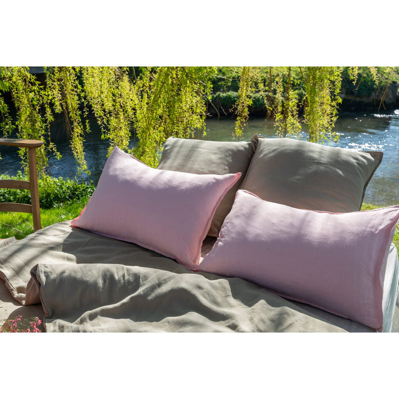 Pure Washed Linen Pillow Case, Laurel Green