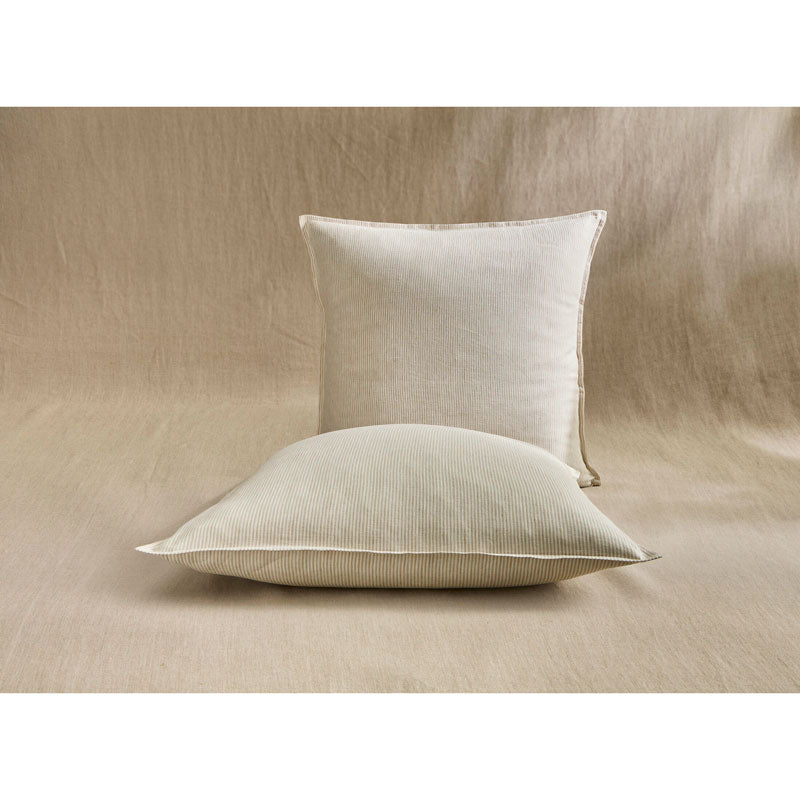 Pure Washed Linen Pillow Case, Natural Stripe