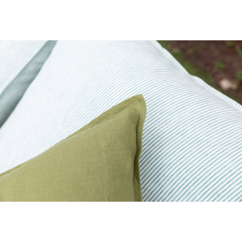 Pure Washed Linen Pillow Case, Olive Green