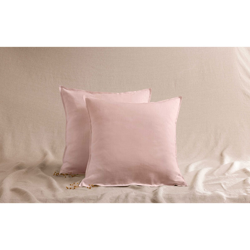 Pure Washed Linen Pillow Case, Rose Petal