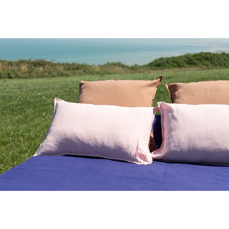 Pure Washed Linen Pillow Case, Rose Petal