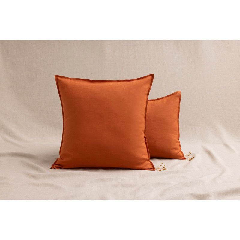 Pure Washed Linen Pillow Case, Terracotta Tile
