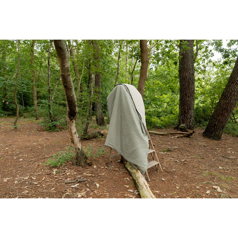 Pure Washed Linen Quilt, Two-Tone Lichen Green
