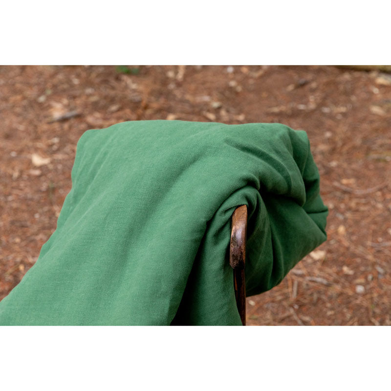 Pure Washed Linen Quilt, Two-Tone Moss Green
