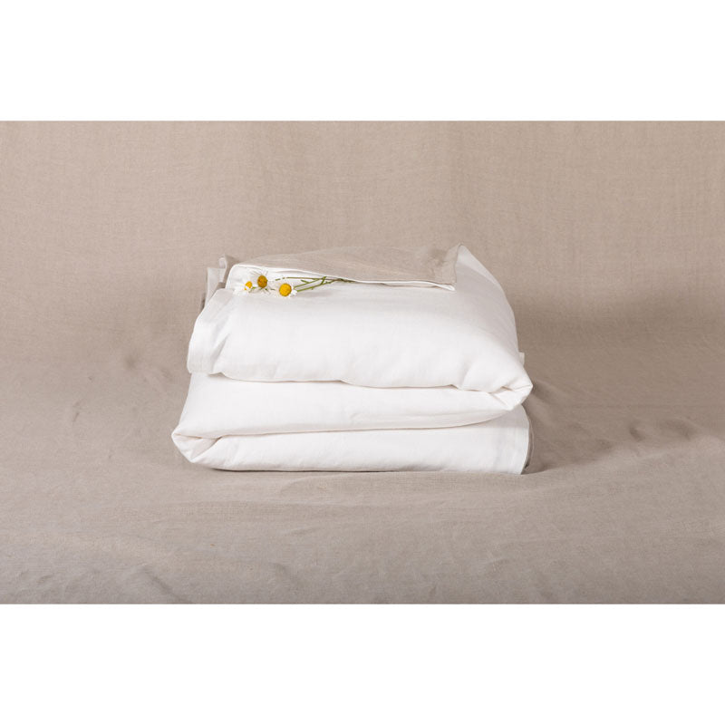 Pure Washed Linen Quilt, Two-Tone Optique White