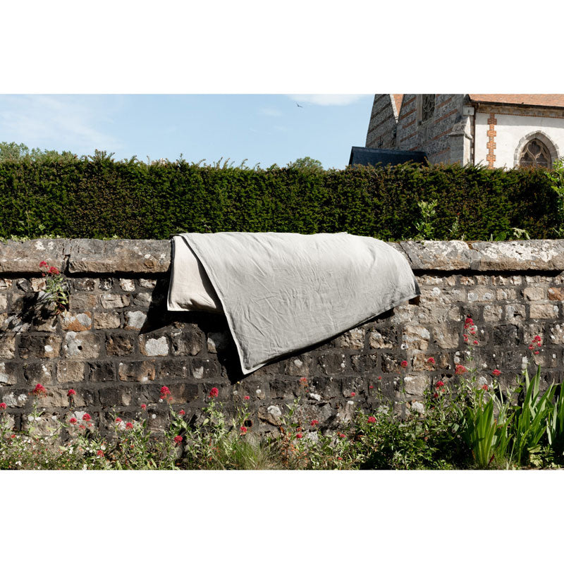 Pure Washed Linen Quilt, Two-Tone Pebble Grey