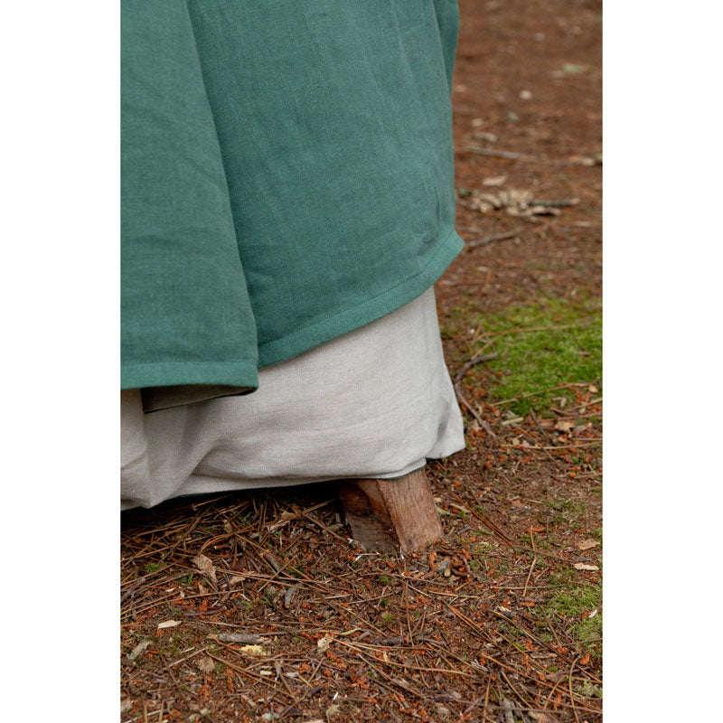 Pure Washed Linen Quilt, Two-Tone Pine Green